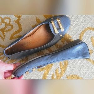 Grey Blue Flats with Buckle